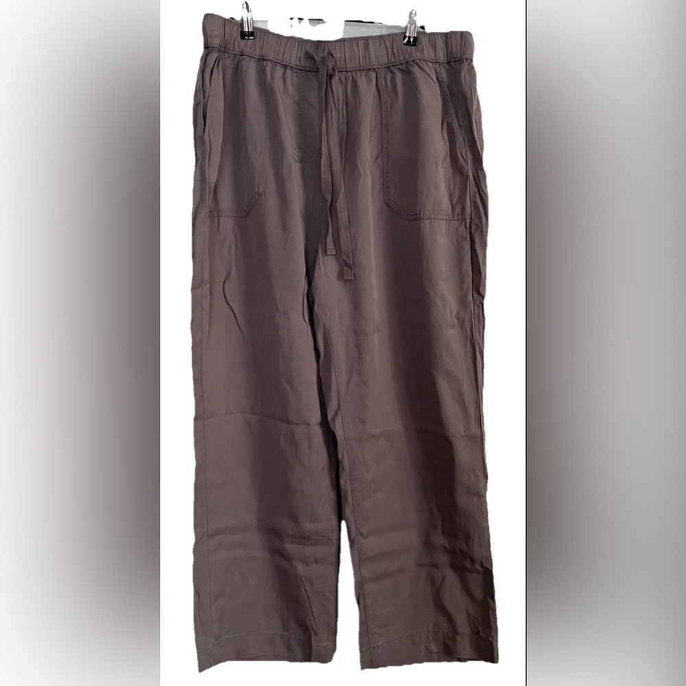 For The Republic Wide Leg Pants Taupe Tencel Lightweight Women’s XL Cropped - Picture 4 of 10